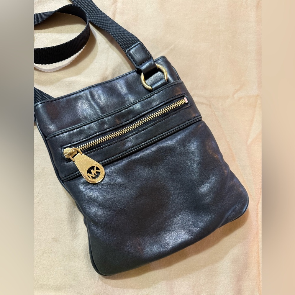 Michael Kors Black Leather Crossbody Bag